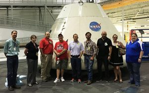 Taking time out to tour the Johnson Space Center in Houston, these eight high school teachers recently completed training in the SystemsGo rocketry program. From Left to Right: Pasadena Memorial HS; Melton, Katherine Dickinson HS; Malloy, Sara Pasadena Memorial HS; Jurek, Kyle South Houston HS; Herron, Kevin Roosevelt HS; Warsing, Jared Maypearl HS; Herrod, James Harleton HS; Brasher, Karen New Tech Odessa; Lindner, Richard