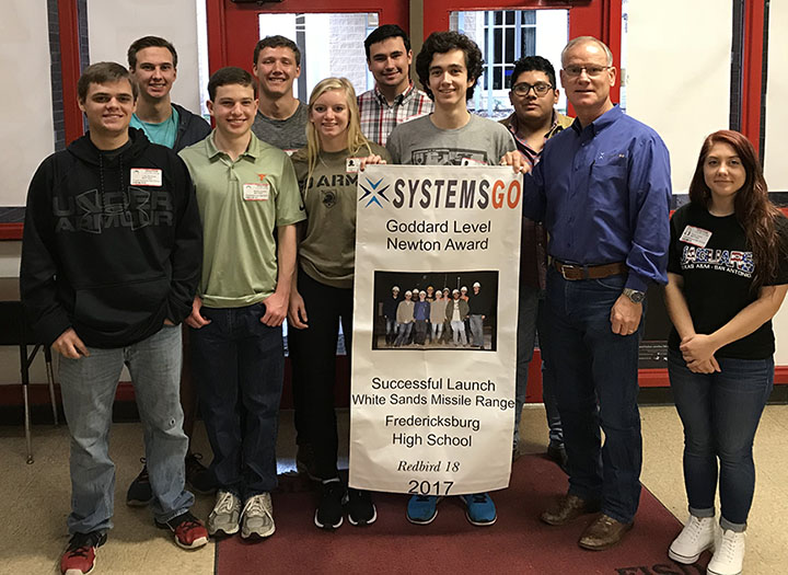 Fredericksburg High School students earn banner for WSMR launch